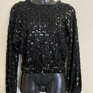 Black Sequin Women's Top
